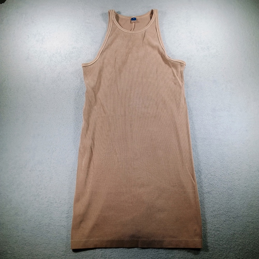 Old Navy Women Ribbed Tank Dress Tan XL Sleeveless Knit Mini